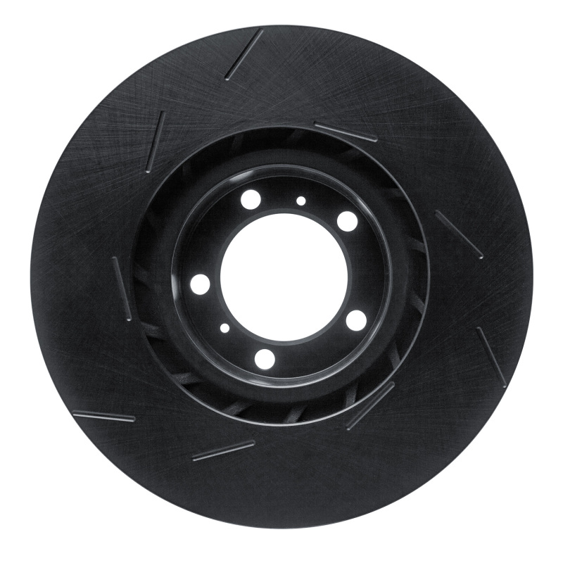 R1 14-21 Porsche Cayenne Right Front Slotted Black Brake Rotor