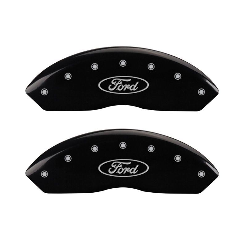 MGP 4 Caliper Covers Engraved Front & Rear Oval logo/Ford Black finish silver ch thumbnail 7