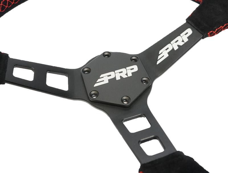 PRP Deep Dish Suede Steering Wheel - Red