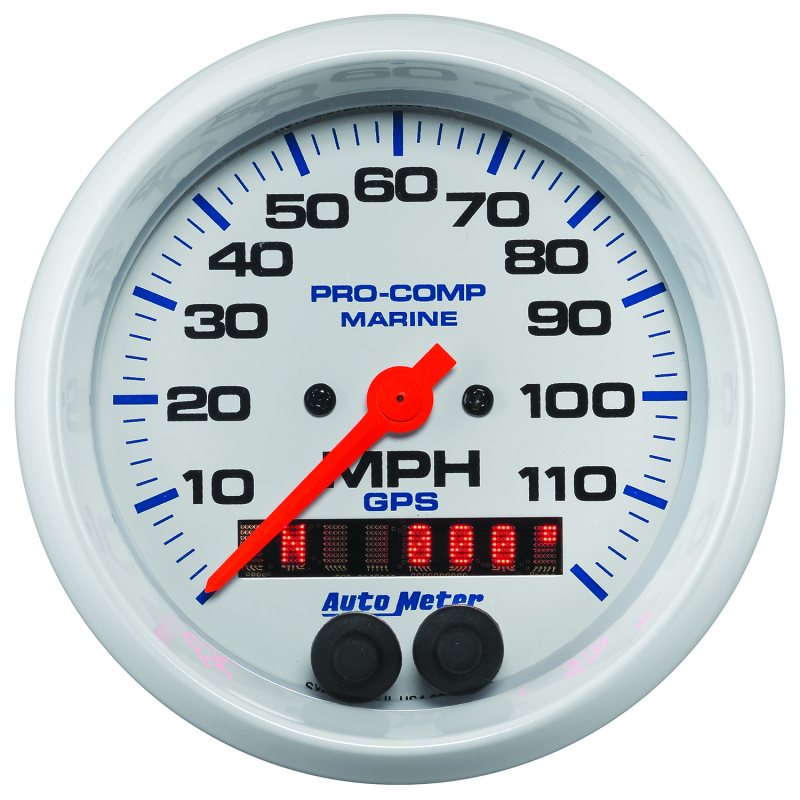 Autometer Gauge GPS Speedometer 3-3/8in 120 MPH Marine White Gauge thumbnail 8