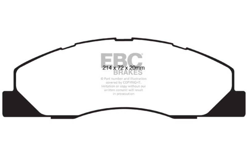 EBC 09-11 Dodge Ram 2500 Pick-up 5.7 2WD/4WD Greenstuff Front Brake Pads thumbnail 4