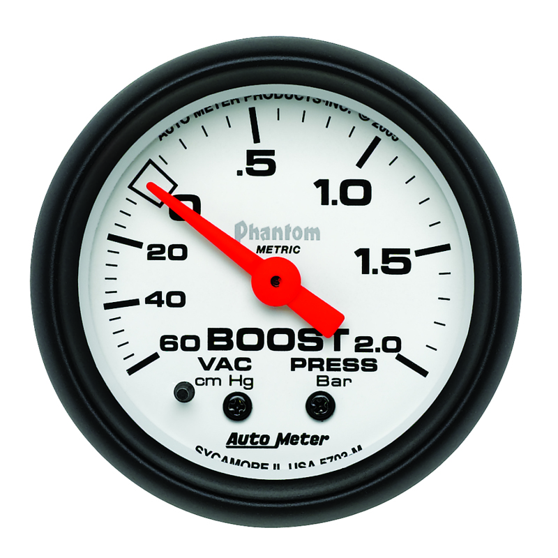 Autometer Phantom 2-1/16in 60CM/HG - 2.0 Bar - Mechanical Gauge thumbnail 5