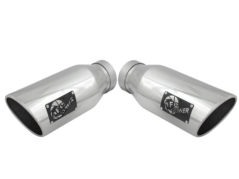 aFe Large Bore-HD 4in 409 Stainless Steel DPF-Back Exhaust w/Polished Tips 15-16 Ford Diesel Truck thumbnail 9