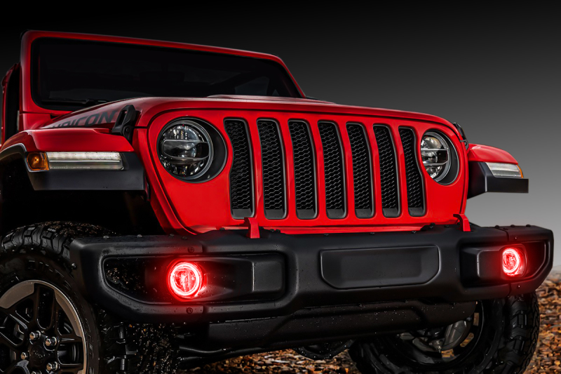 Oracle Jeep Wrangler JL/Gladiator JT LED Surface Mount Fog Light Halo Kit - Red thumbnail 8
