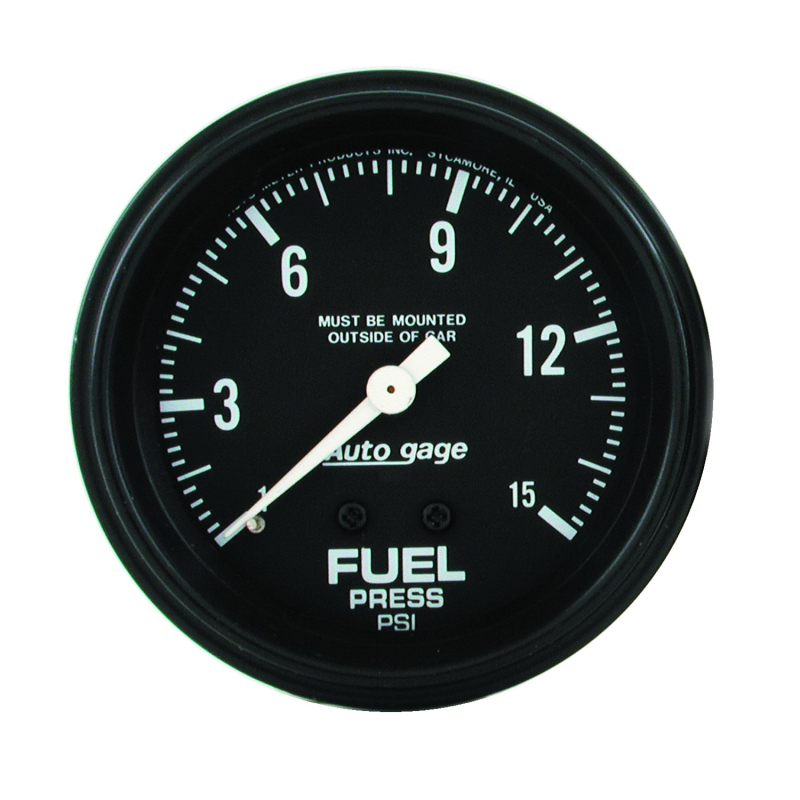 AutoMeter Gauge Fuel Pressure 2-5/8in. 0-15PSI Mechanical Black Autogage thumbnail 5
