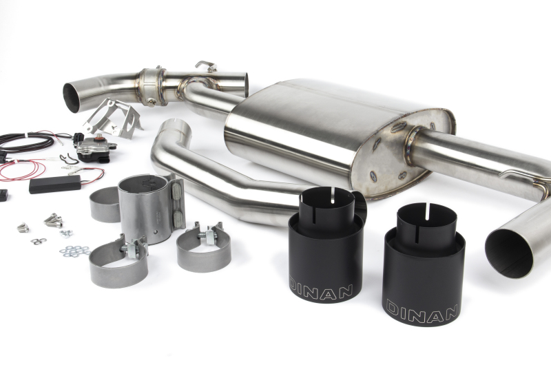 Dinan 17-24 Mini Cooper Clubman/Countryman S (F54/F60) Valved Axleback Exhaust - Black Tips