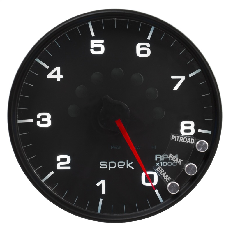 Autometer Spek-Pro Gauge Tachometer 5in 8K Rpm W/Shift Light & Peak Mem Black/Black thumbnail 7
