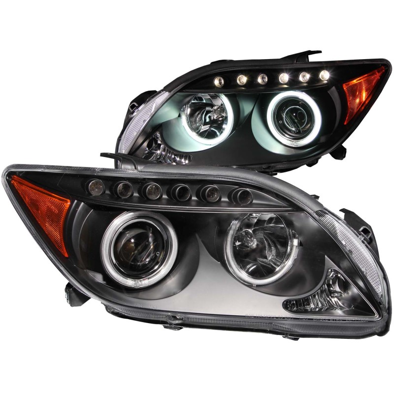 ANZO 2005-2010 Scion Tc Projector Headlights w/ Halo Black (CCFL) thumbnail 5