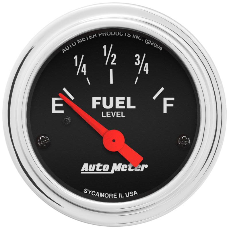 Autometer Traditional Chrome 2-1/16in 33 Ohm - 240 Ohm Full Electrical Fuel Level Gauge thumbnail 3