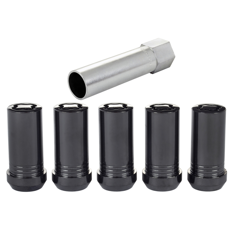 McGard Wheel Lock Nut Set - 5pk. (Tuner / Cone Seat) 1/2-20 / 13/16 Hex / 1.60in. Length - Black