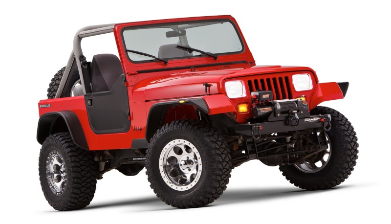 87-95 Jeep Wrangler Flat Style Flares 4pc Excludes Renegade - Black - Image 9