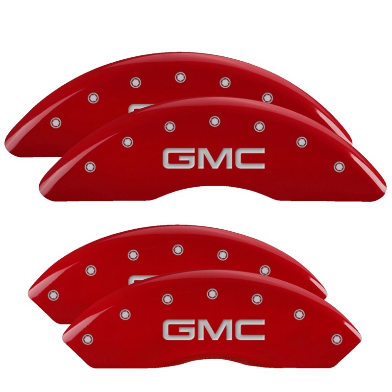 MGP 4 Caliper Covers Engraved Front & Rear Denali Red finish silver ch thumbnail 4