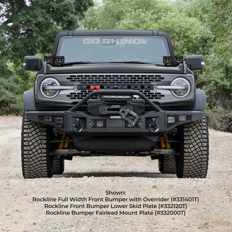 Go Rhino 07-20 Jeep Wrangler JL/JLU/JK/JKU/Gladiator JT Rockline Bumper Fairlead Mount Plate thumbnail 4