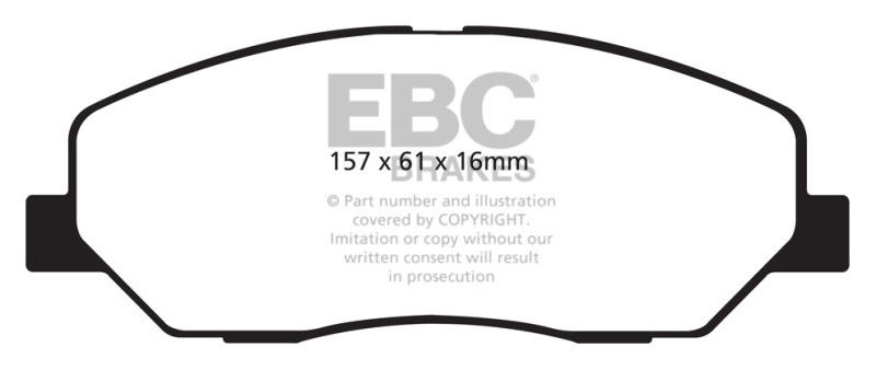 EBC 08-10 Hyundai Genesis 3.8 Ultimax2 Front Brake Pads thumbnail 4