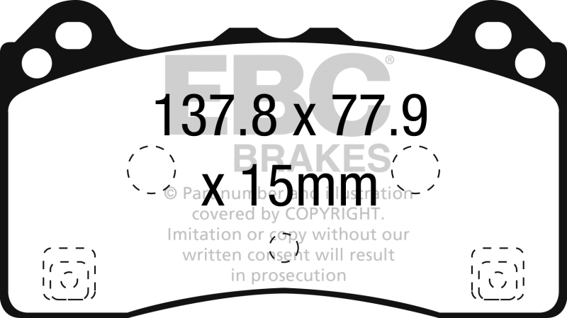 EBC 2016-2017 Ford Focus RS Front Greenstuff Brake Pads thumbnail 3