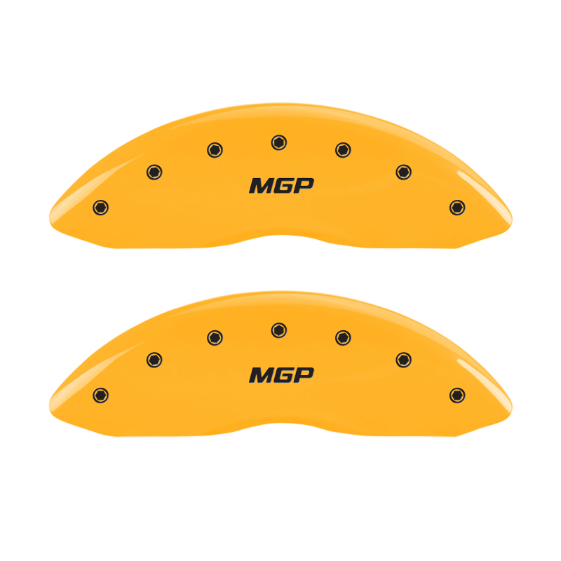 MGP 4 Caliper Covers Engraved Front & Rear MGP Yellow finish black ch thumbnail 4