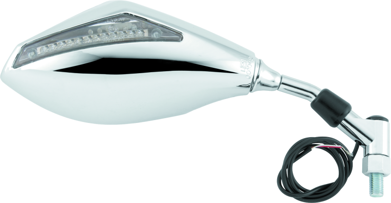 BikeMaster Universal Mirror with Integrated Turn Signals 10mm - Pair - Chrome thumbnail 3