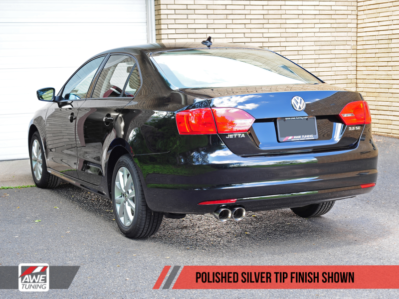 AWE Tuning Mk6 Jetta 2.5L Touring Edition Exhaust - Polished Silver Tips thumbnail 2
