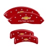 MGP 4 Caliper Covers Engraved F & R Chevy Racing Red Finish Silver Char 1988 Chevrolet Corvette thumbnail 6