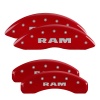 MGP 4 Caliper Covers Engraved Front & Rear Ram Red Finish Silver Char 2019 Ram 1500 thumbnail 4