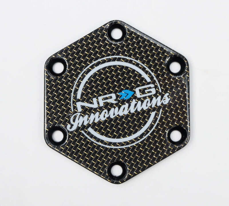 NRG Carbon Fiber w/ Chrome Gold Texalium Fabrics Horn Delete Button Circular Logo Front/ Back thumbnail 3