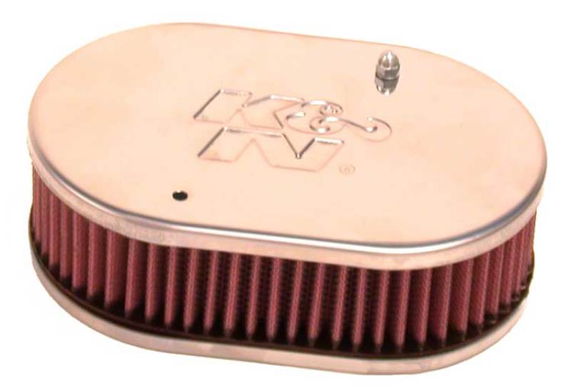 K&N Universal Custom Air Filter - Oval - Red - 51mm Neck Flange thumbnail 3