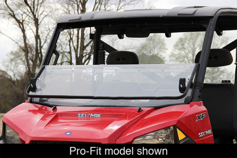 Seizmik 10-14 Polaris 400-570 Ranger Mid-Size - 1.75 in. Versa-Fold Windshield - UV Resistant Poly thumbnail 4