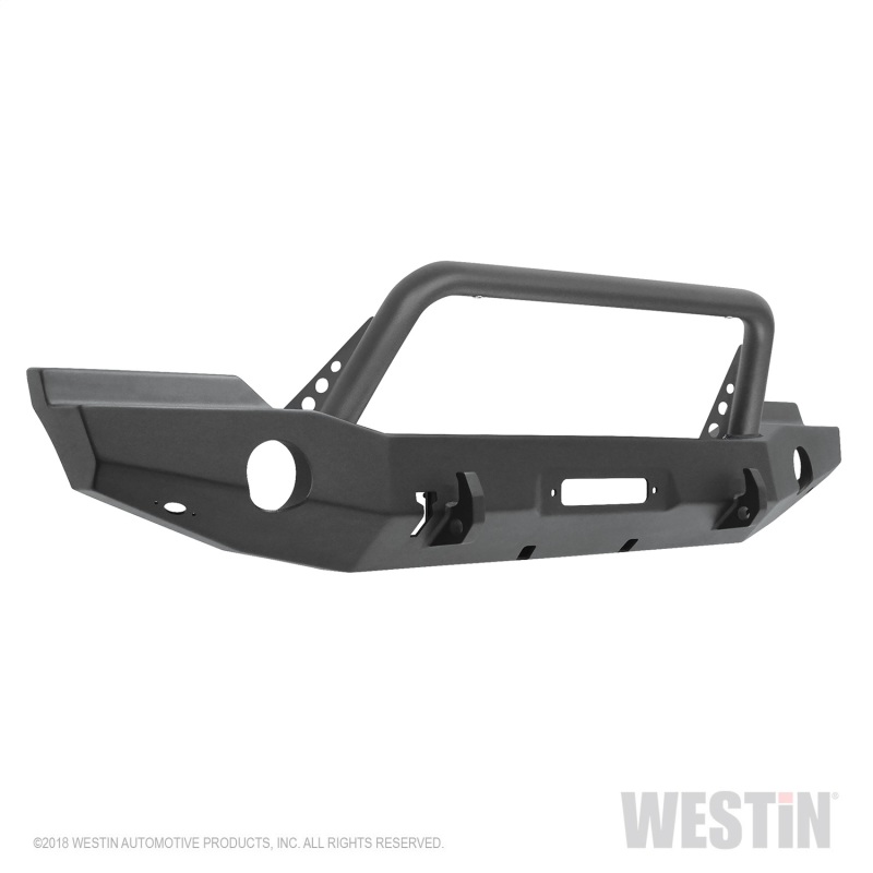 Westin 07-18 Jeep Wrangler JK WJ2 Full Width Front Bumper w/Bull Bar Textured Black thumbnail 5