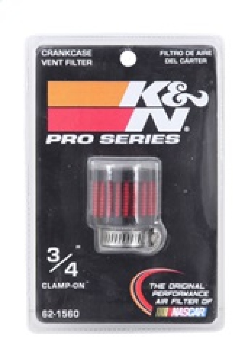 K&N 0.75 inch ID 1.375 inch OD 1.125 inch H Clamp On Crankcase Vent Filter thumbnail 8