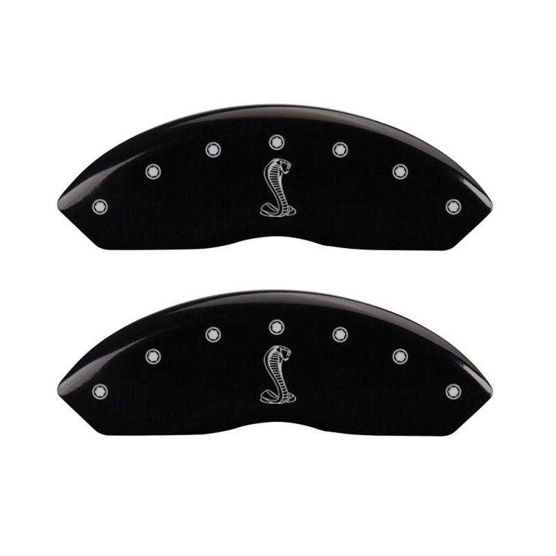 MGP 4 Caliper Covers Engraved Front & Rear Tiffany Snake Black finish silver ch thumbnail 3