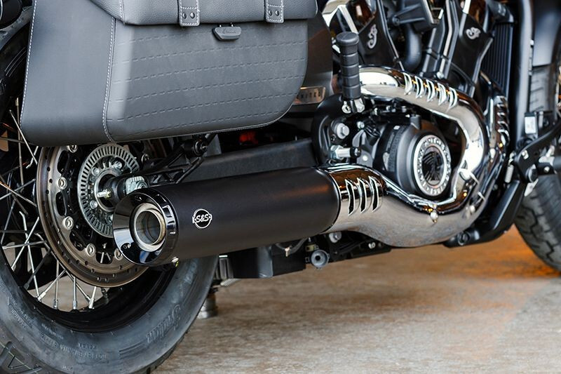 S&S Cycle 2025 Indian Scout 4.5in Grand National Slip-On Muffler - Black