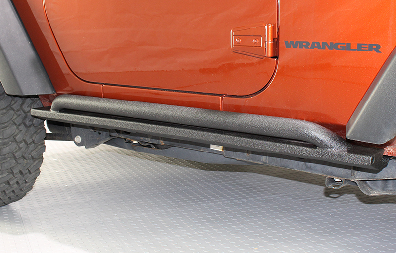 Fishbone Offroad 07-18 Jeep Wrangler JK 2 Door Rubicon Steel Rock Slider - Black Textured Powdercoat thumbnail 8