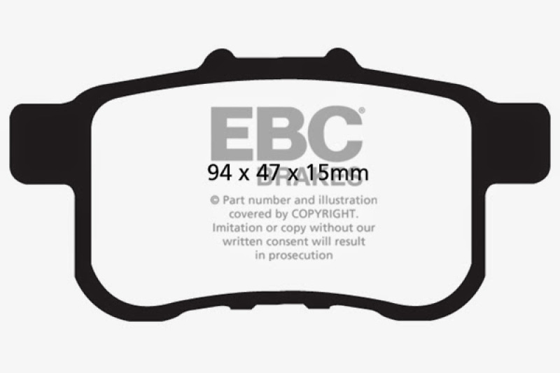 EBC 09-14 Acura TSX 2.4 Greenstuff Rear Brake Pads thumbnail 5