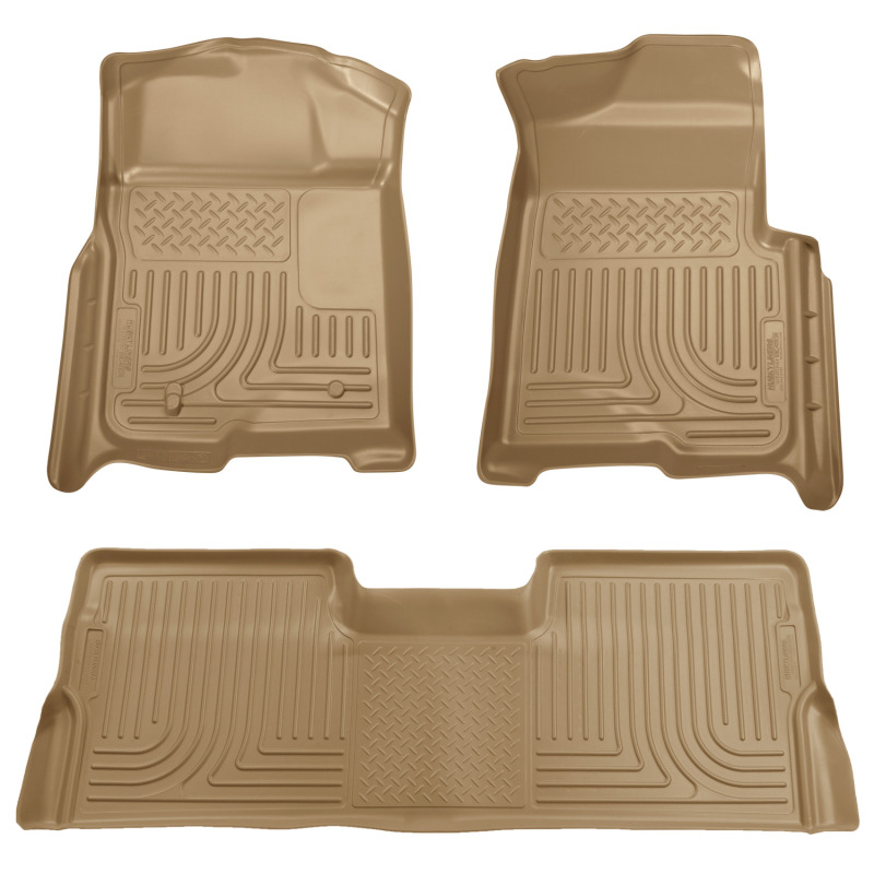 Husky Liners 08-10 Ford SD Crew Cab WeatherBeater Combo Tan Floor Liners (w/o Manual Trans Case) thumbnail 2