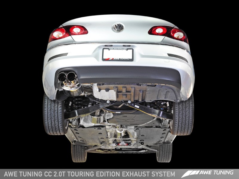 AWE Tuning VW CC 2.0T Touring Edition Performance Exhaust - Diamond Black Tips thumbnail 3