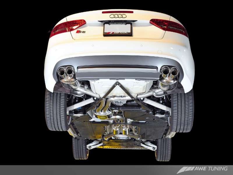 AWE Tuning B8 / B8.5 S5 Cabrio Touring Edition Exhaust - Non-Resonated - Diamond Black Tips thumbnail 5