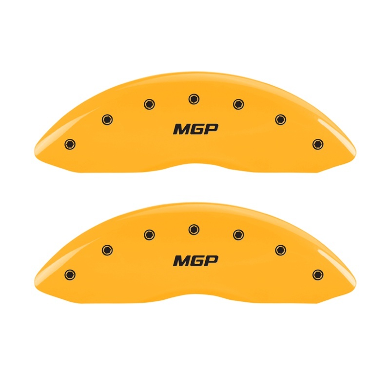 MGP Front set 2 Caliper Covers Engraved Front MGP Yellow finish black ch thumbnail 4