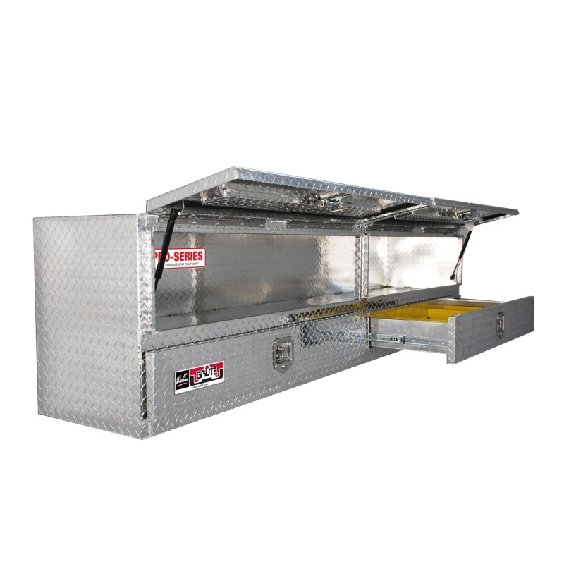Westin/Brute High Cap 96in Stake Bed Contractor TopSider w/ Bottom Drawers - Aluminum thumbnail 2