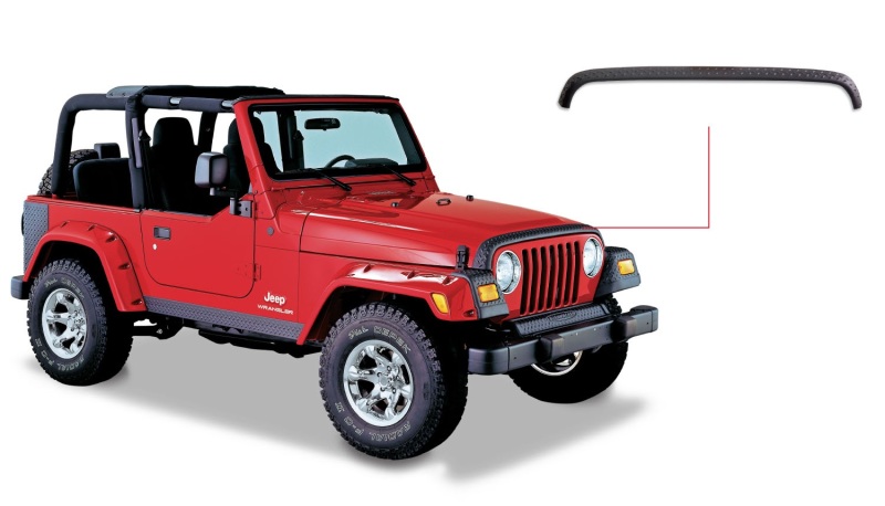 Bushwacker 18-19 Jeep Wrangler Rubicon/Sport//Unlimited/Sport S Hood Stone Guard- Black thumbnail 8