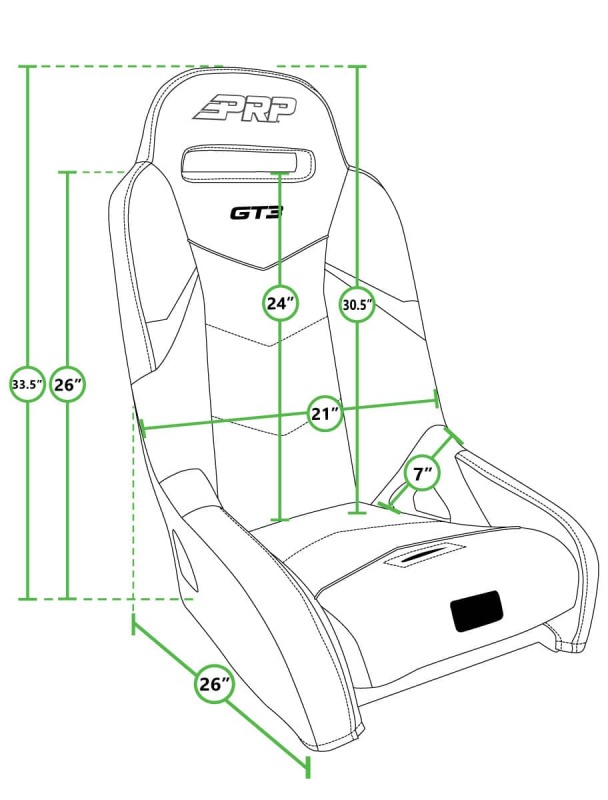 PRP Polaris RZR 570 GT3 Suspension Seats Kit (Pair) - Black & Gray


