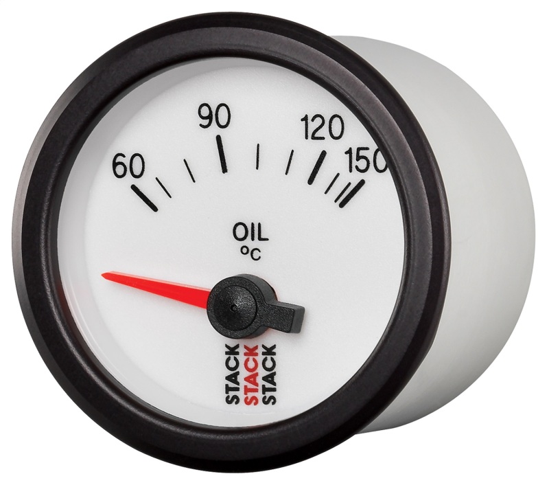 Autometer Stack 52mm 60-150 Deg C M10 Male Electric Oil Temp Gauge - White thumbnail 8