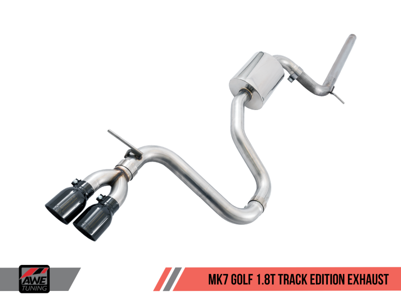 AWE Tuning VW MK7 Golf 1.8T Track Edition Exhaust w/Chrome Silver Tips (90mm) thumbnail 2