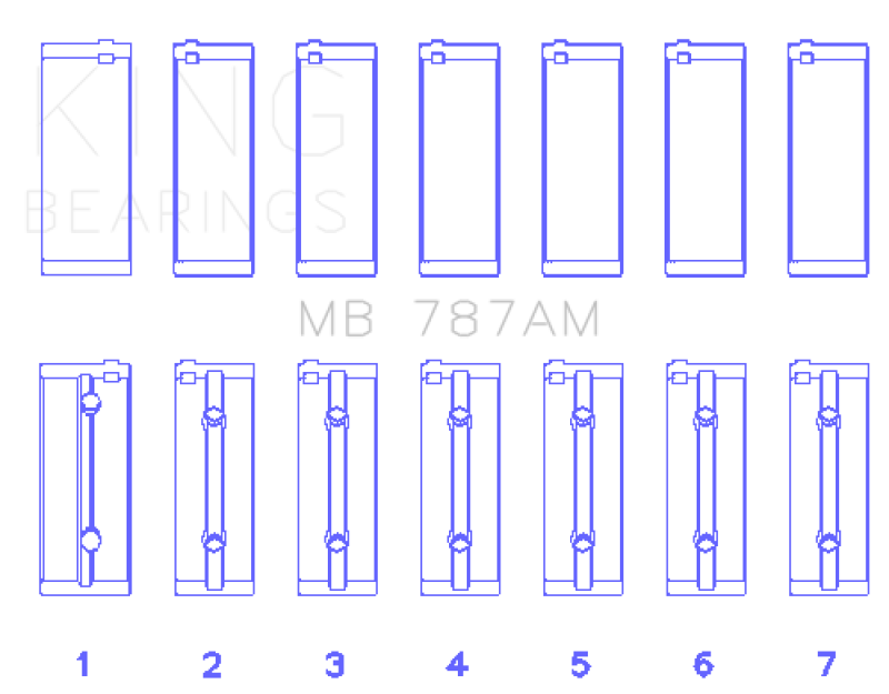 King Engine Bearings Toyota 5ME/5MGE/7MGE/7MGTE Main Bearing Set - Size +0.25mm thumbnail 6