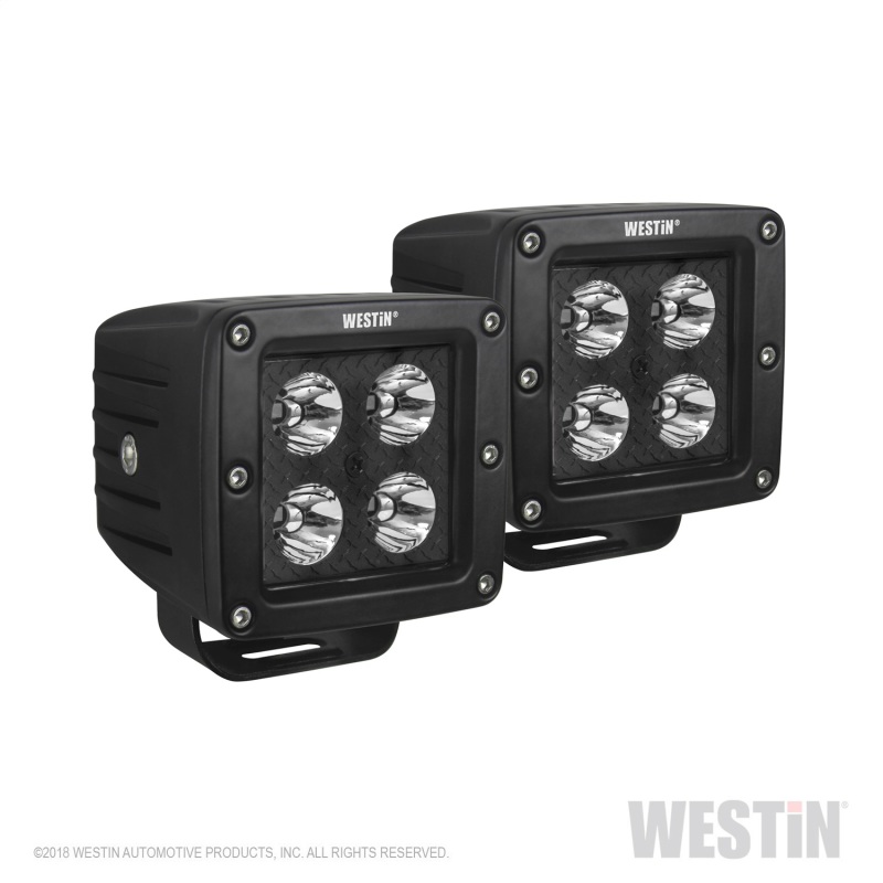 Westin HyperQ LED Auxiliary Lights 3in x 3in cube 20w Flood - Black thumbnail 4