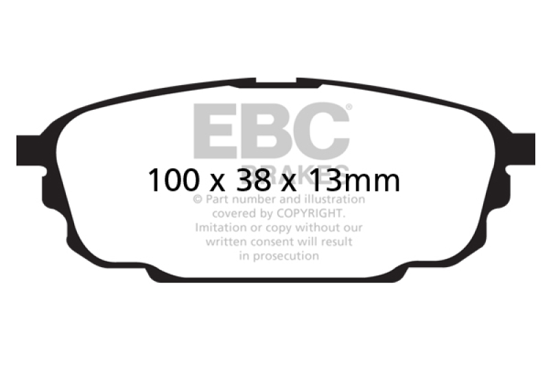 EBC 01-04 Mazda Protege 2.0 (Rear Rotors) Ultimax2 Rear Brake Pads thumbnail 2