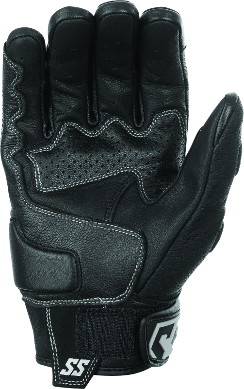 Speed and Strength Twist of Fate Leather Gloves Black/White - Small thumbnail 4