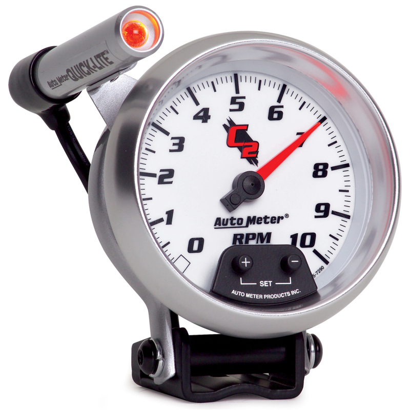 Autometer C2 3 3/4 inch 10000RPM In-Dash Tachometer w/ Ext. Quick-Lite thumbnail 6