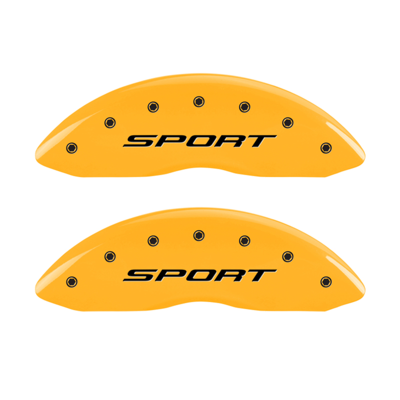 MGP 4 Caliper Covers Engraved front & Rear 2015/Sport Yellow finish black ch thumbnail 5