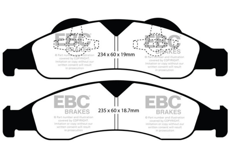 EBC 07-09 Ford Expedition 5.4 2WD Ultimax2 Front Brake Pads thumbnail 4