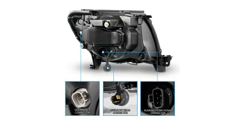 Raxiom 05-11 Toyota Tacoma Axial Series Switchback Proj Headlights- Chrome- Clear Lens thumbnail 5